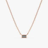 rose gold natural black diamond pendant