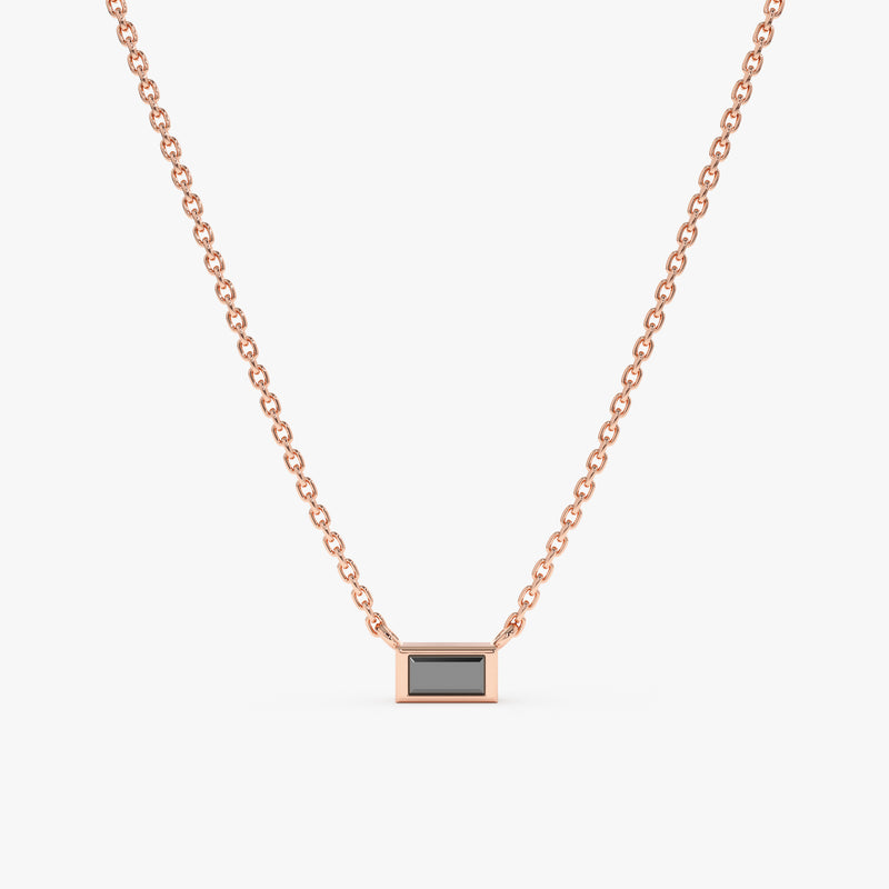 rose gold natural black diamond pendant