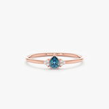 Rose Diamond Blue Topaz Ring