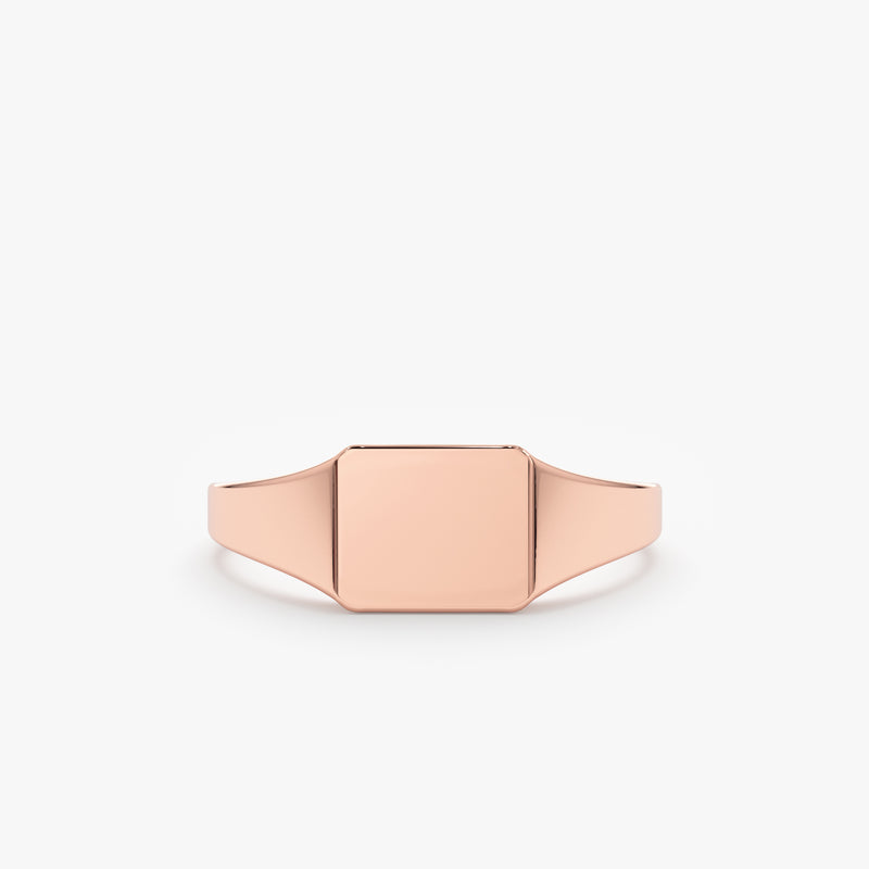 Rose Engraved Signet Ring