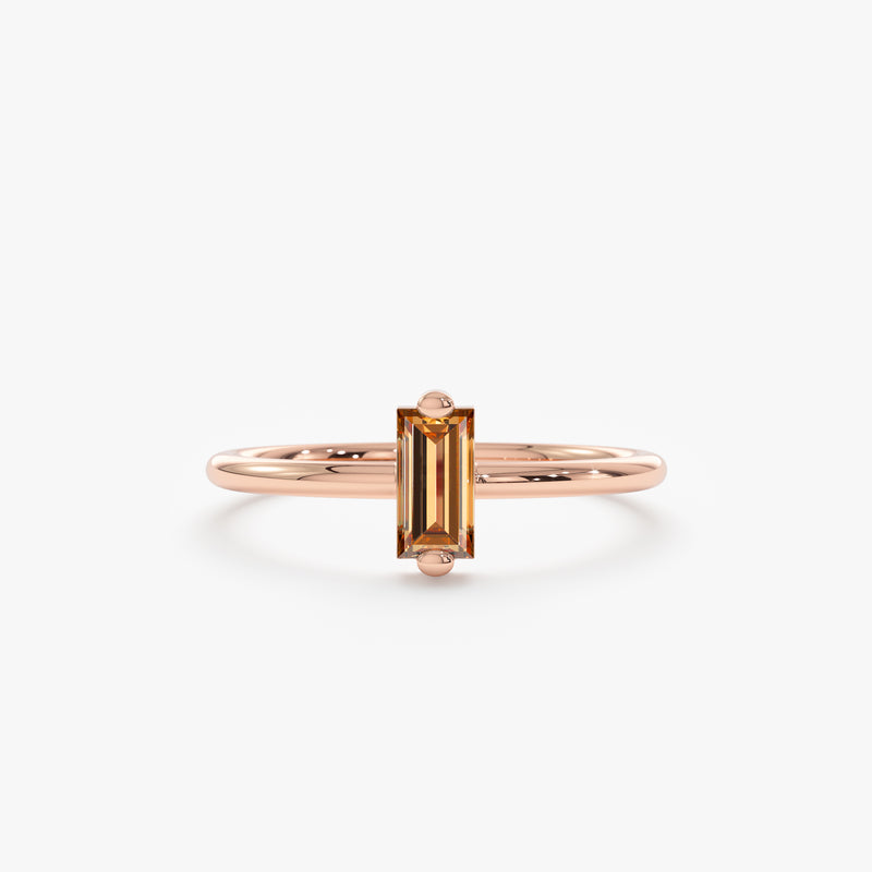 Rose Gold Citrine Ring