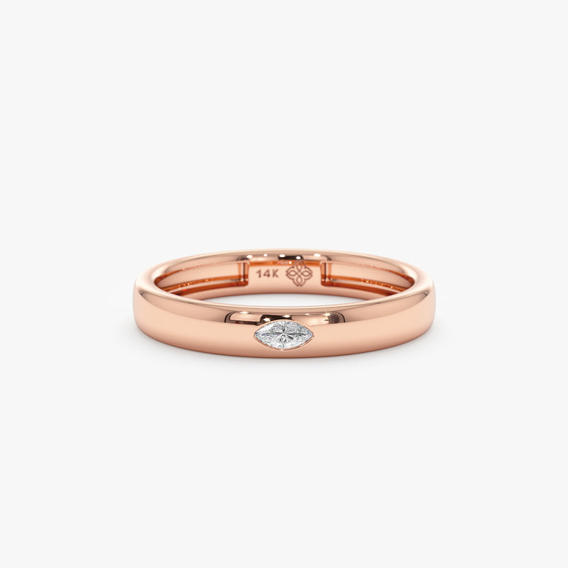 Rose Gold Band with Diamond