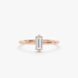 Rose gold baguette diamond ring