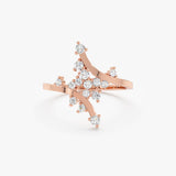 solid rose gold diamond band