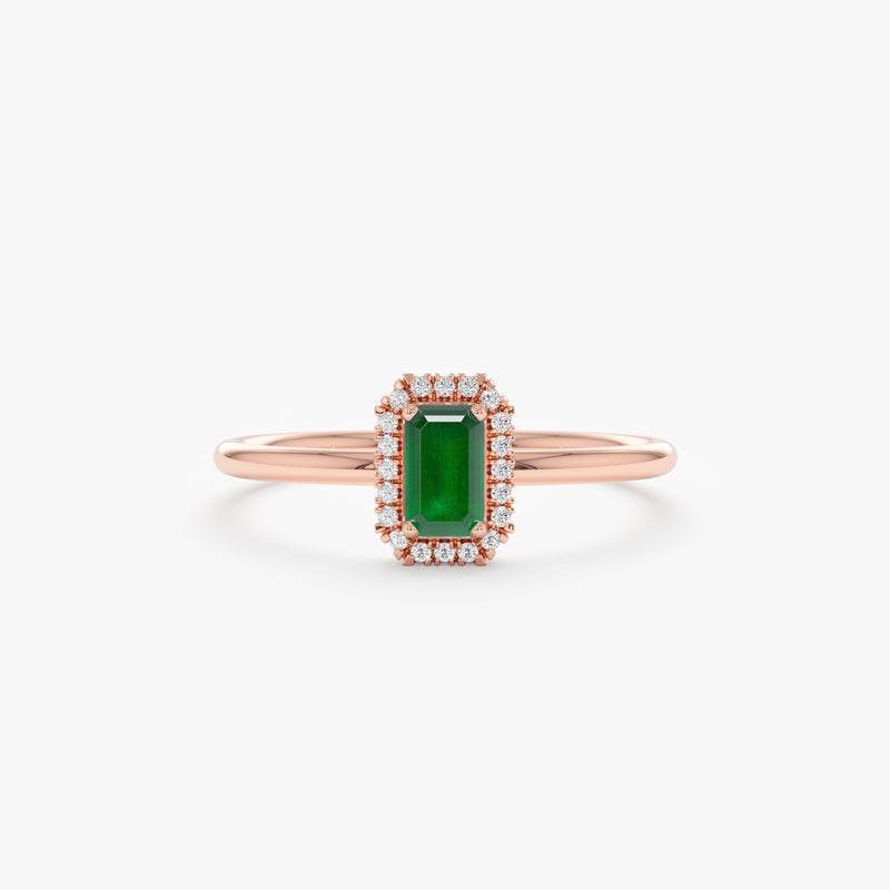 Rose Gold Emerald Engagement Ring