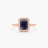 Rose Gold Sapphire Diamond Promise Ring
