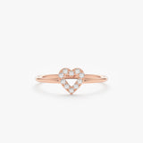Rose Gold Diamond Heart Ring