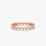 Rose Gold Diamond Bezel Eternity Band