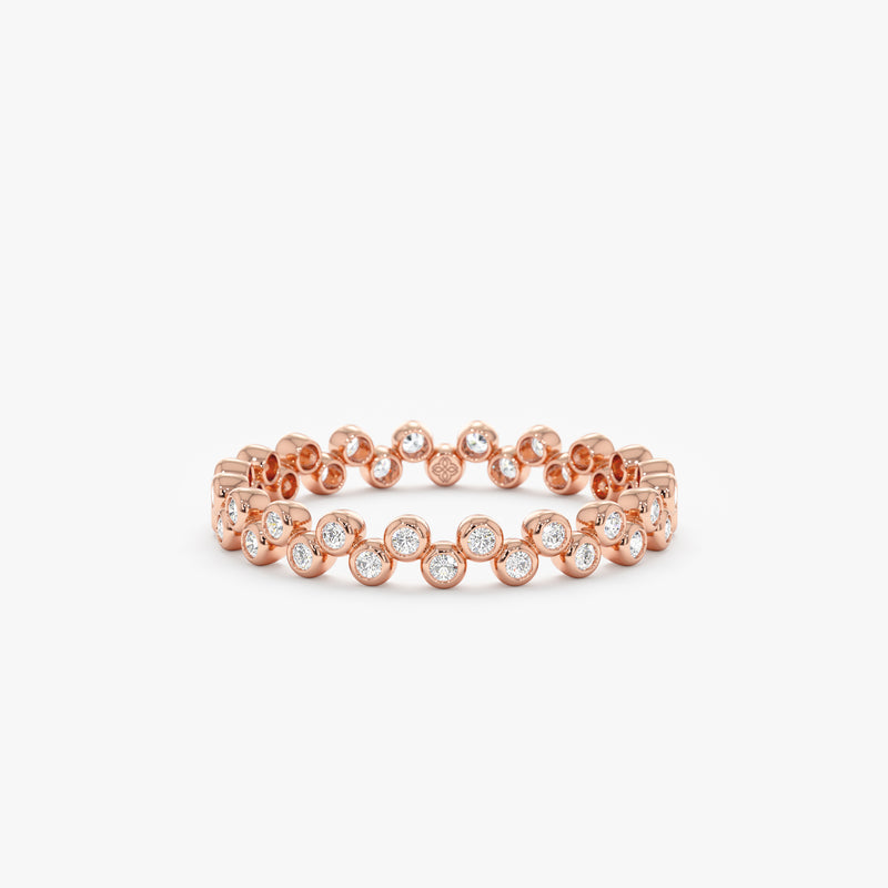 Rose Gold Diamond Bezel Eternity Band