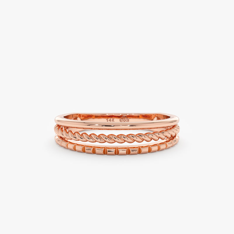 White Gold Textured Ring