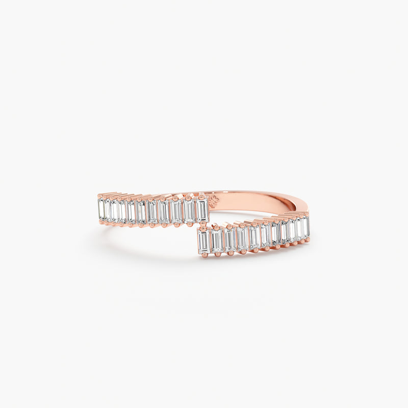 Rose Gold Diamond Spiral Ring