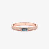 Rose Gold Blue Topaz Ring