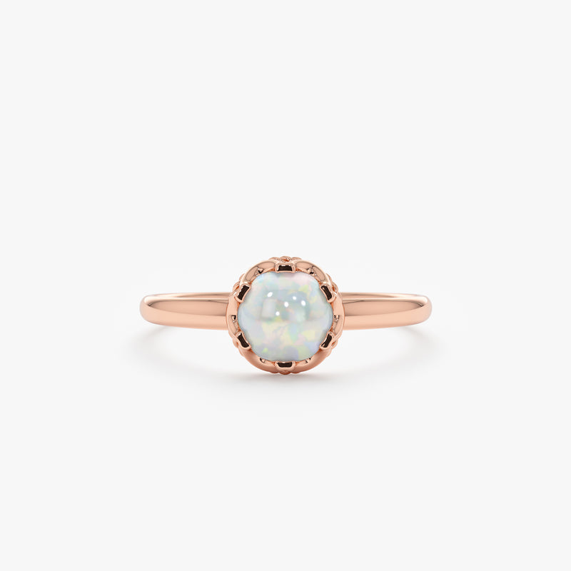 White Gold Cabochon Ring