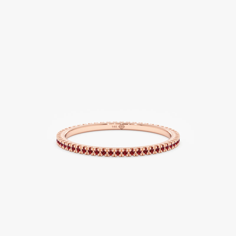 Rose Gold Dainty Ruby Ring