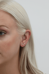 Handmade Gold Baguette Diamond Studs