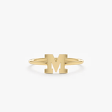 yellow gold initial ring