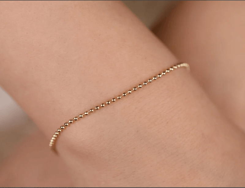 Handmade Gold Ball Chain Bracelet