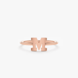 solid rose gold initial ring