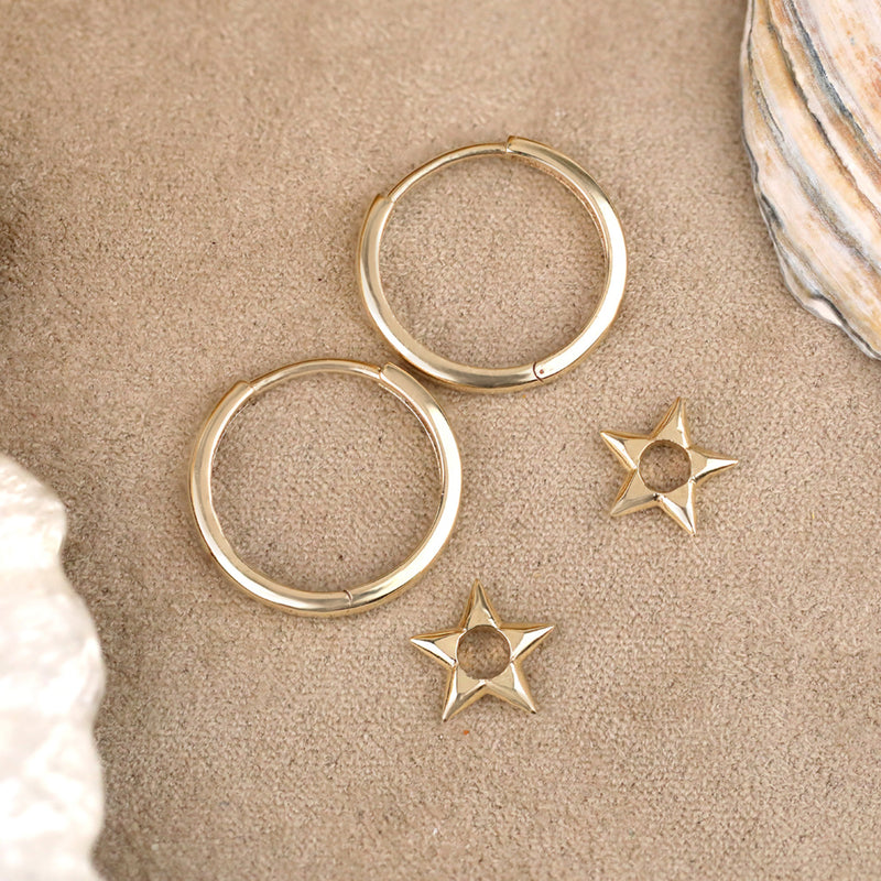 Gold star charm earrings deals