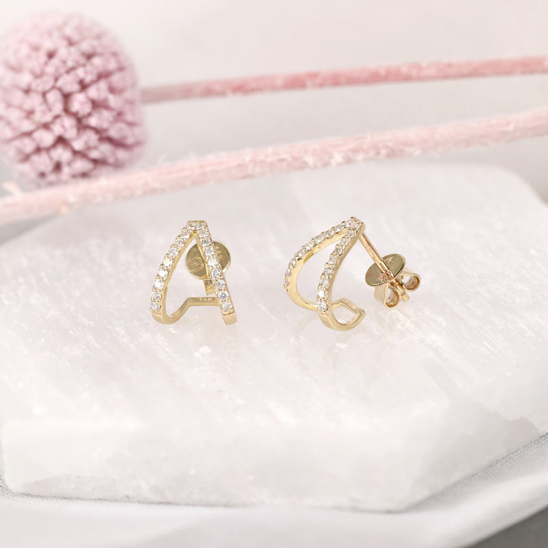 Minimalist Huggies with Diamonds