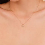 bezel white diamond solid gold pendant