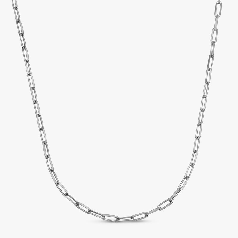 White Gold Paperclip Chain Necklace