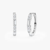 White Gold Diamond Huggies