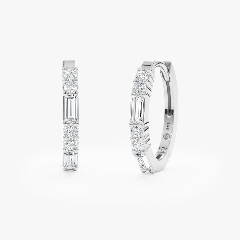 White Gold Diamond Huggies