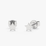White Gold Mini Star Stud Earrings