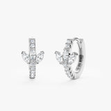 White Gold Marquise Diamond Huggies