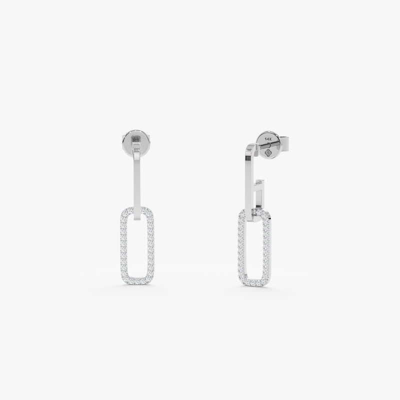White Gold Dangling Diamond Earrings