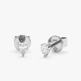 White Gold Pear Shaped Diamond Studs