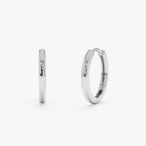 White Gold Huggie Earrings