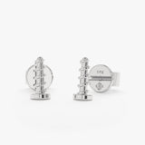 White Gold Handmade Screw Studs