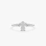 Handmade White Gold Little Girl Ring