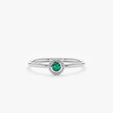 White Gold Emerald Art Deco Ring