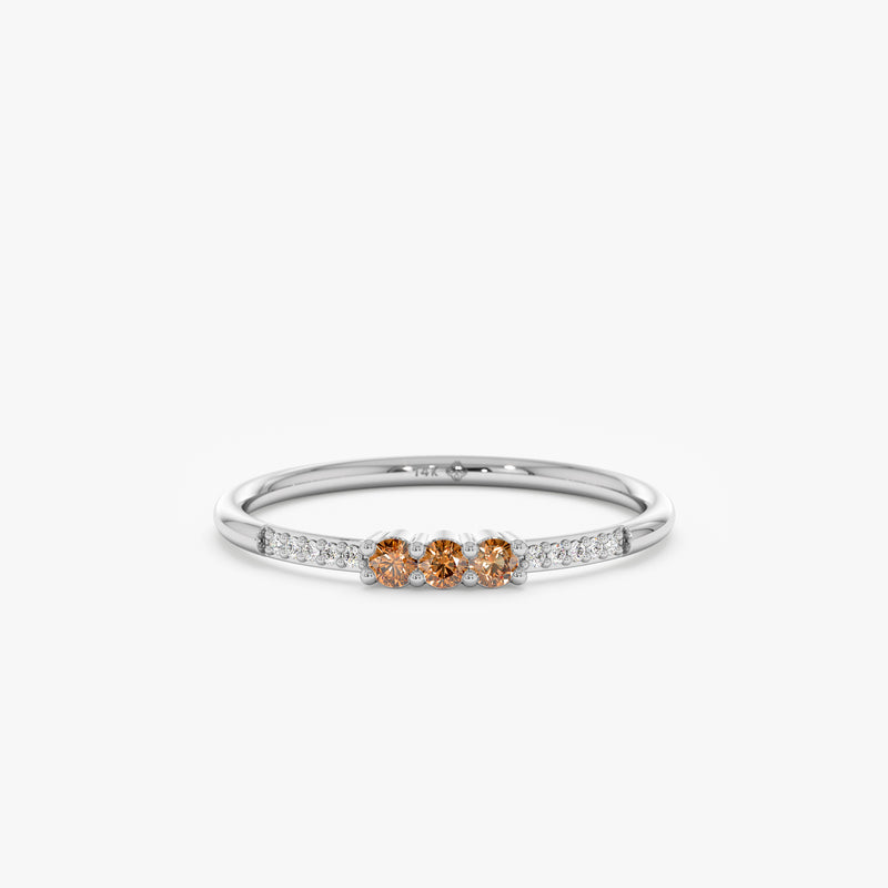 White Gold with Diamonds Citrines