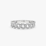 White Gold Diamond Half Cuban Band