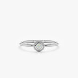 Dainty White Gold Opal Ring