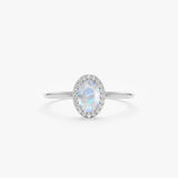 White gold moonstone ring
