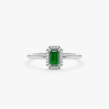 White Gold Emerald Engagement Ring
