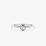 Handmade White Gold Quartz Ring 
