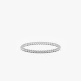 white gold bead band
