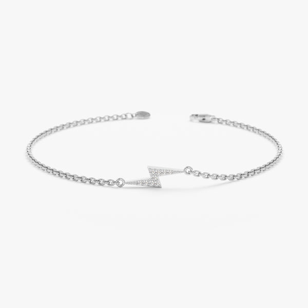 White Gold Diamond Lightning Bolt Bracelet