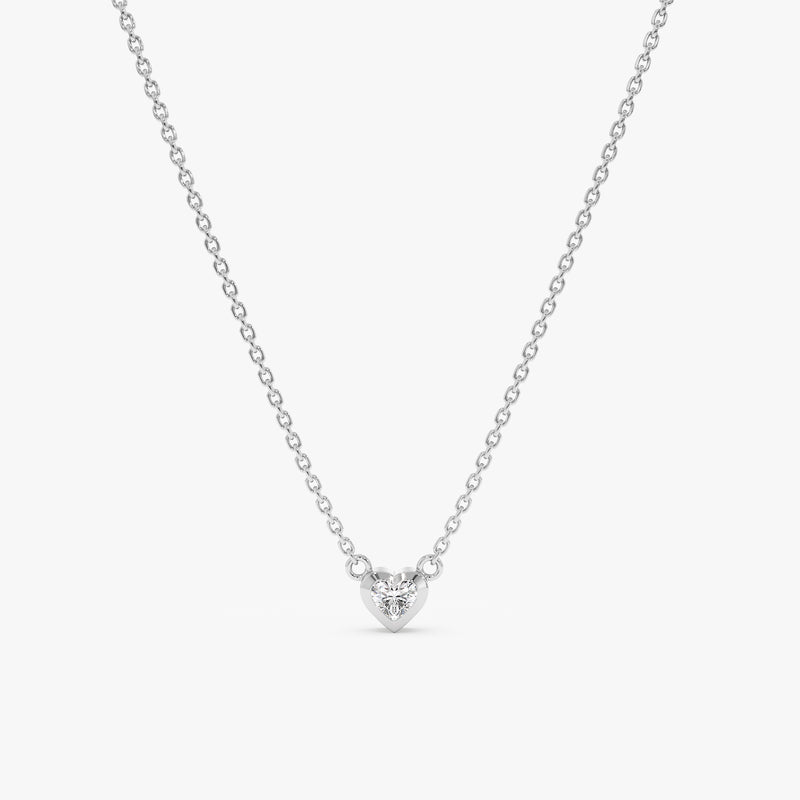 white gold natural diamond heart pendant