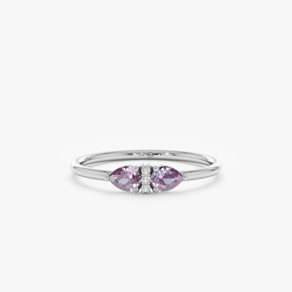 White gold amethyst ring