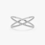 White Gold X Ring