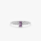 White gold amethyst ring