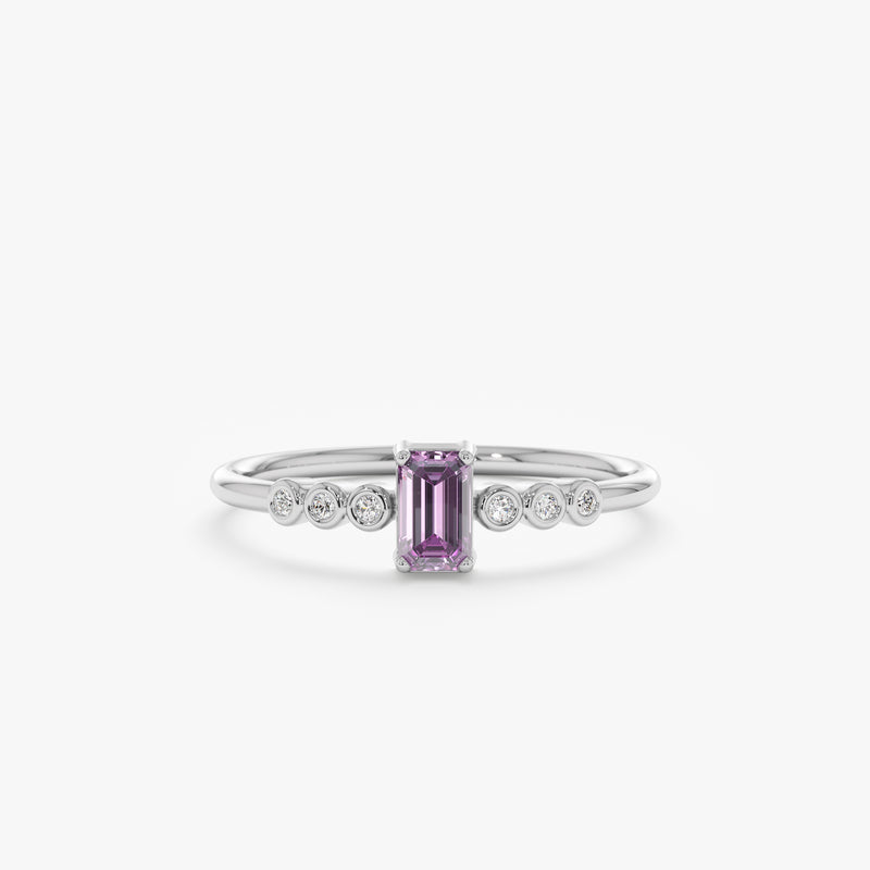 White gold amethyst ring