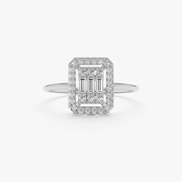 White Gold Baguette Diamond Band